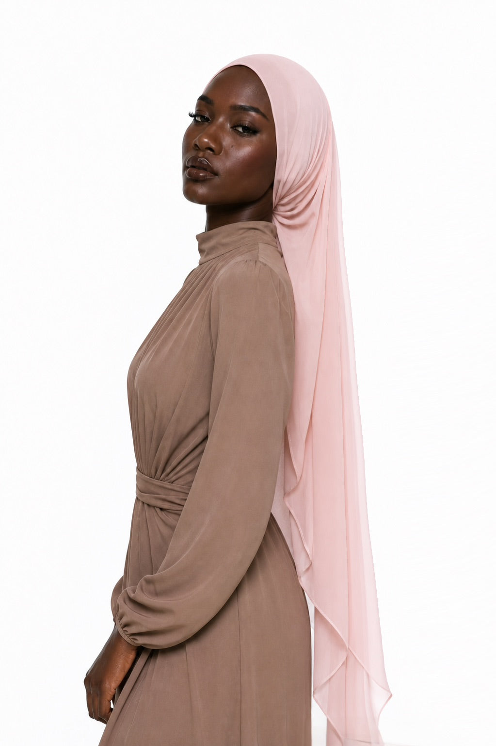 Blush Pink Chiffon Veil