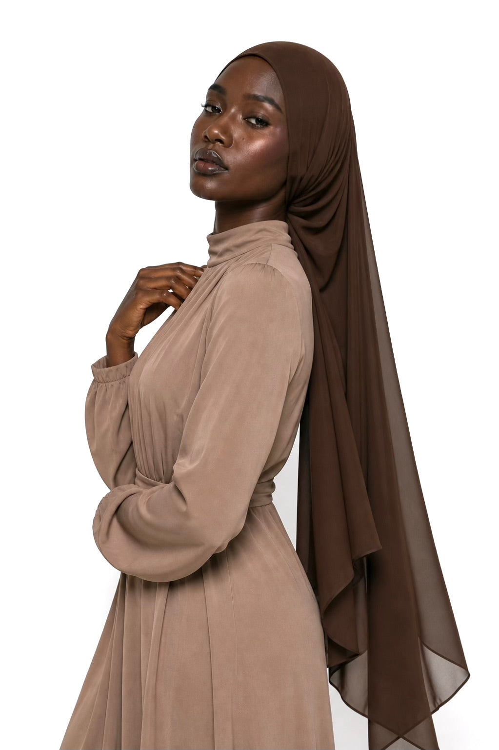 Brown Velvet Chiffon