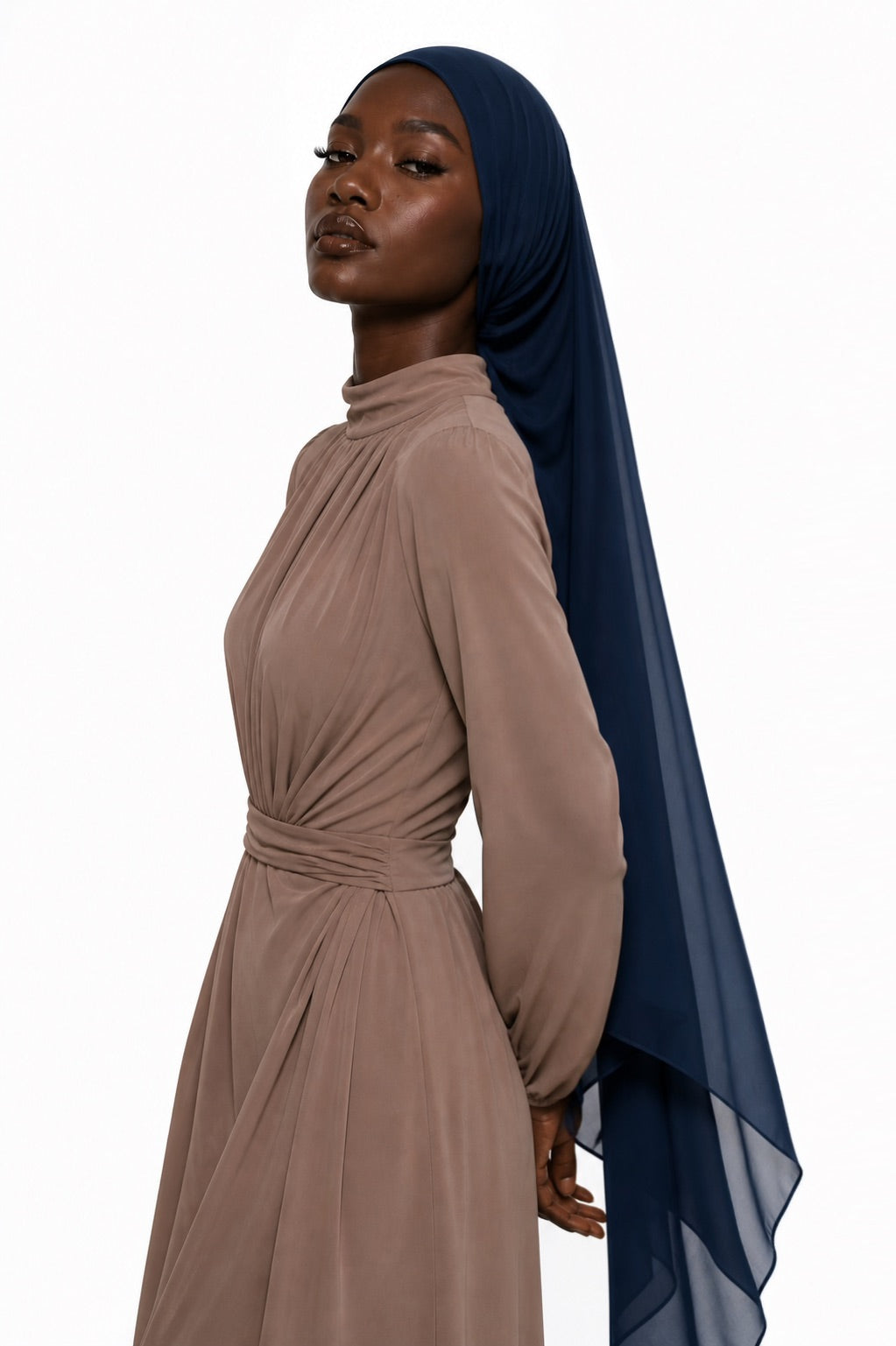Azure Blue Chiffon Veil