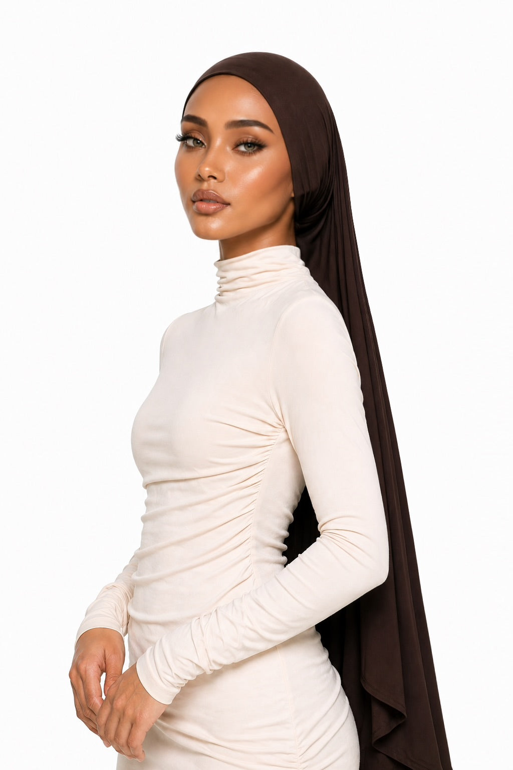 Sable Brown Jersey Veil