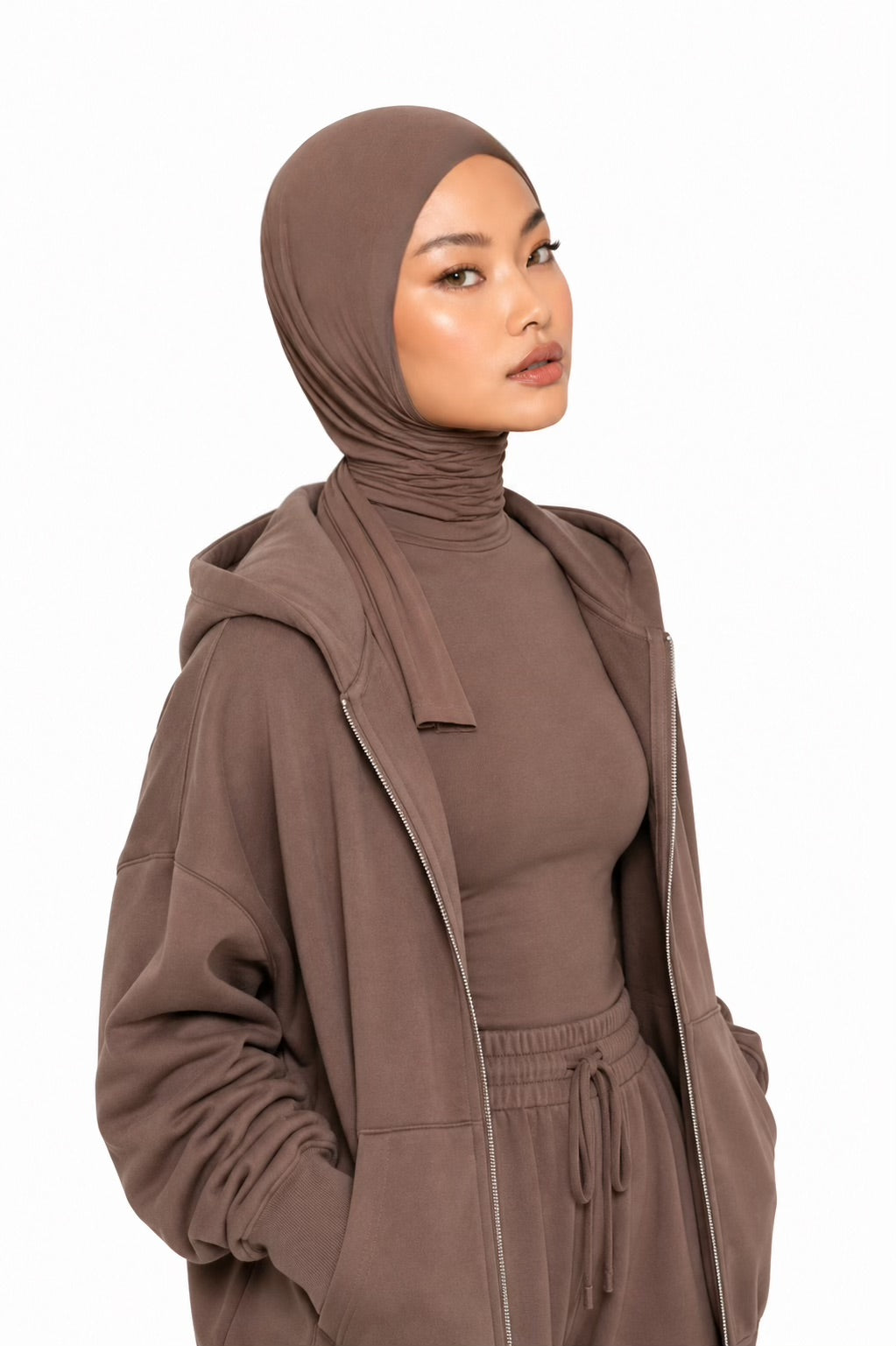 Mini Nude Taupe Jersey Hijab