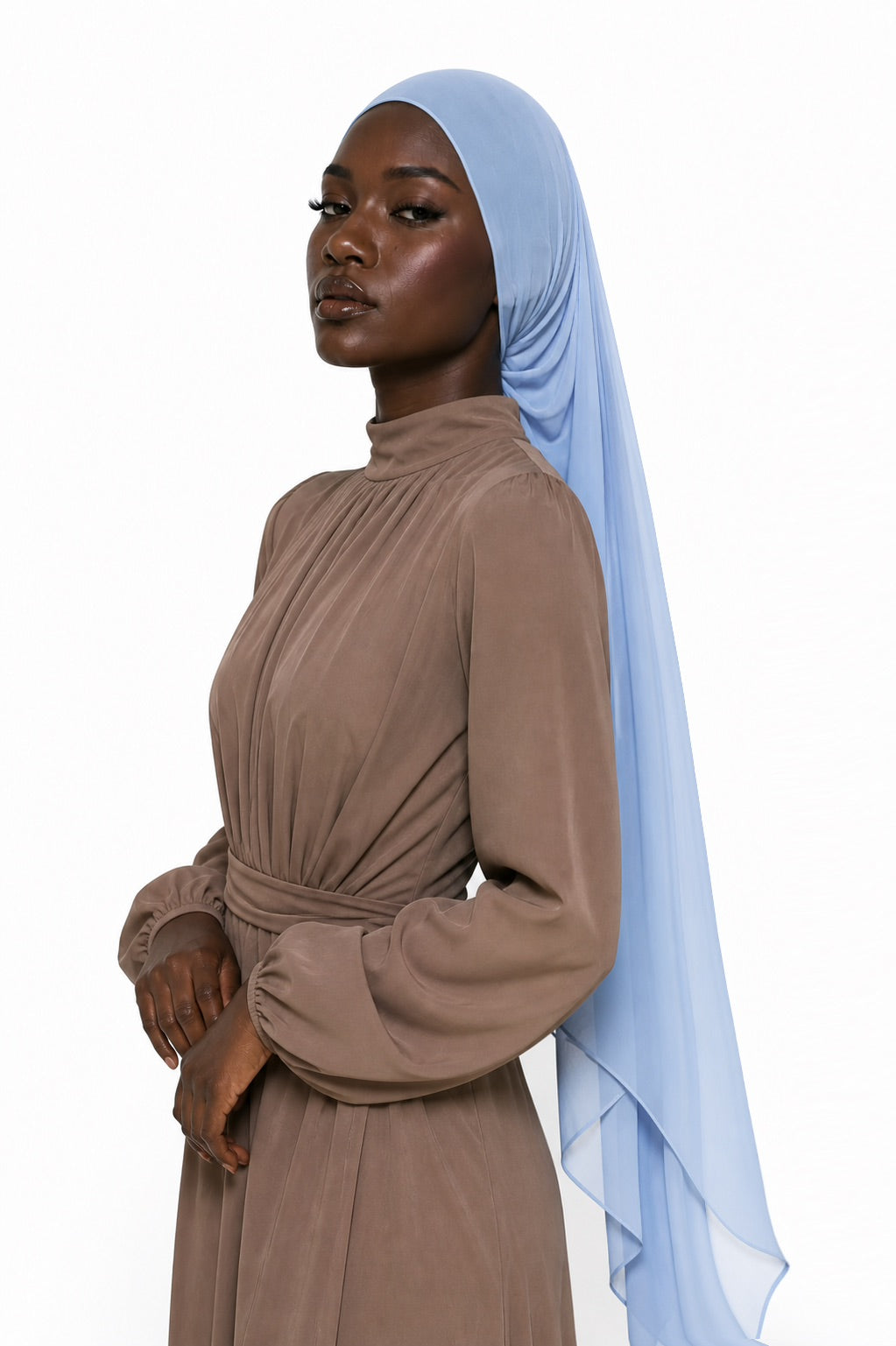 Capri Blue Chiffon Veil