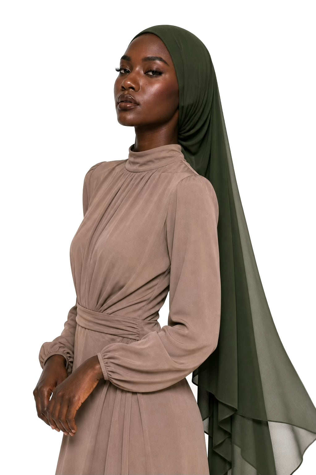 Moss Green Chiffon Veil