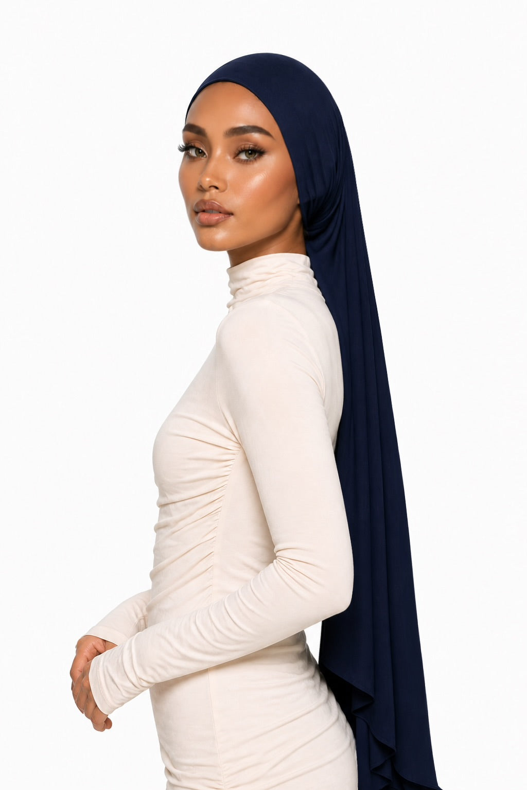 Midnight Blue Jersey Veil