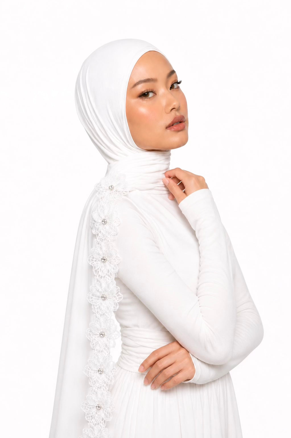 Pearl Lotus Jersey Hijab