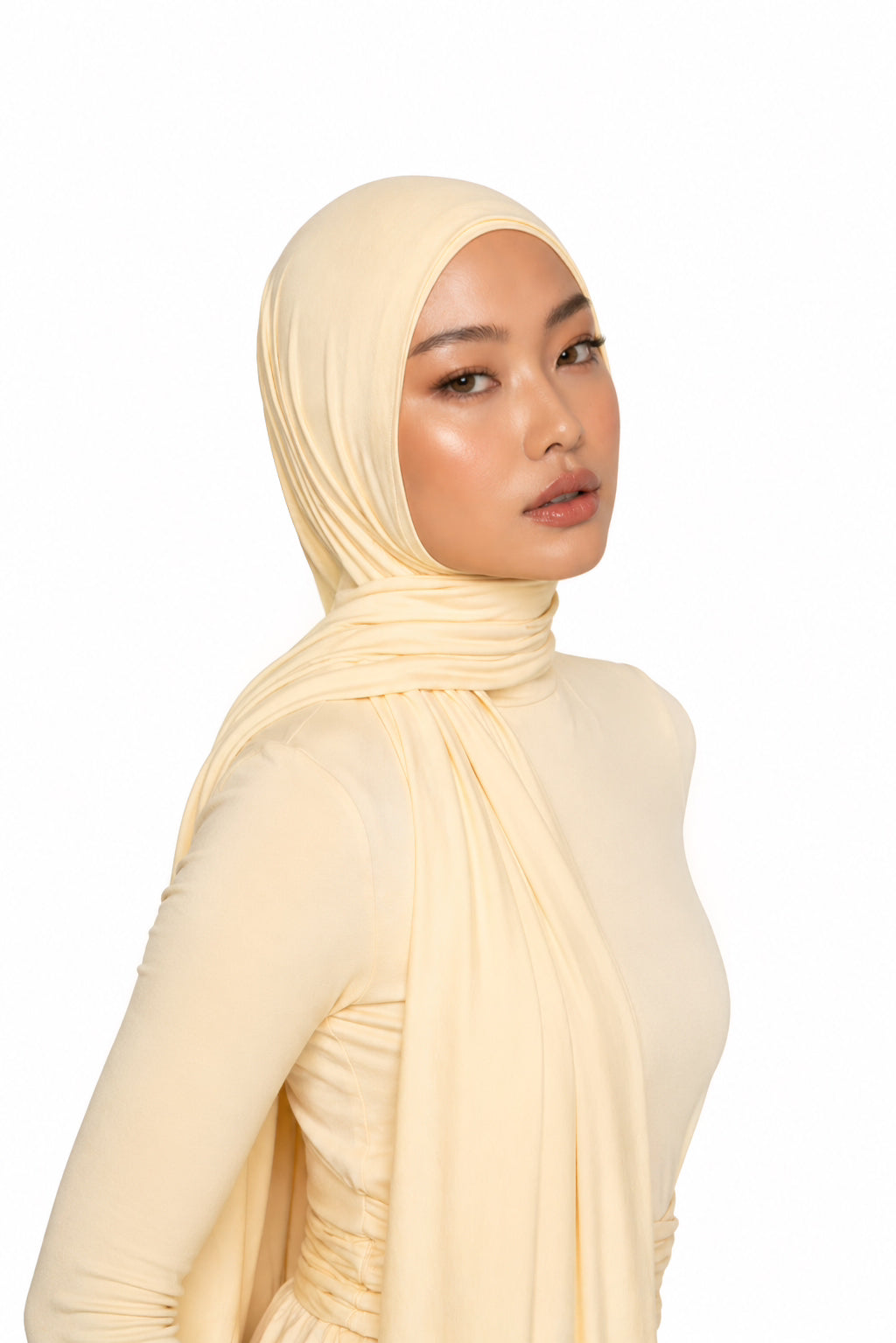 Parchment Yellow Jersey Hijab