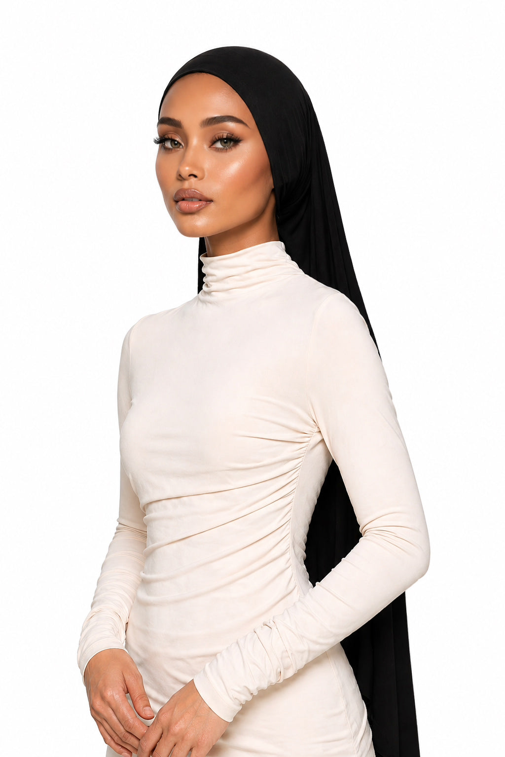 Midnight Black Jersey Veil