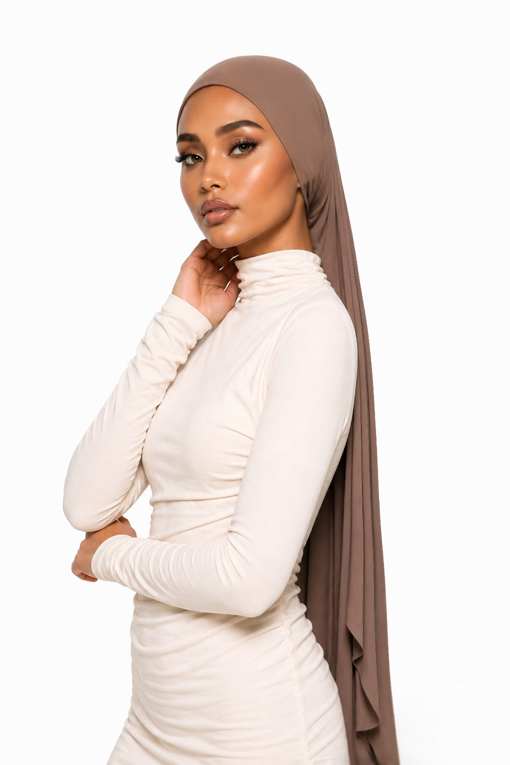 Taupe Nude Jersey Veil