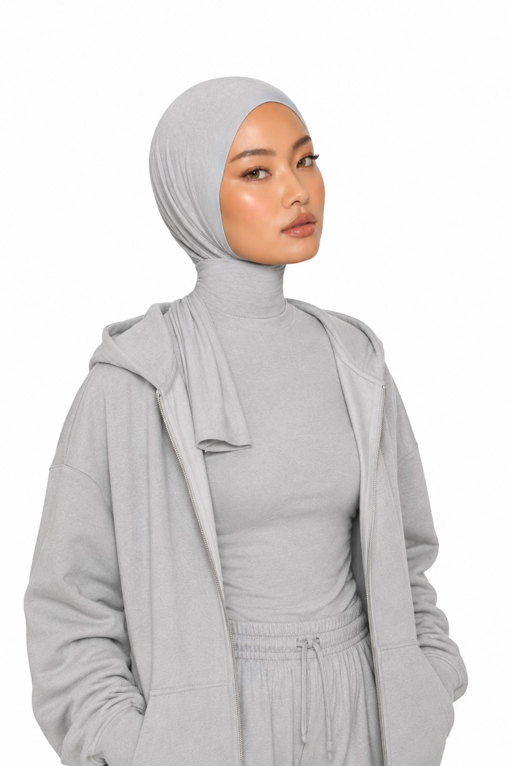 Mini Pearl Grey Jersey Hijab
