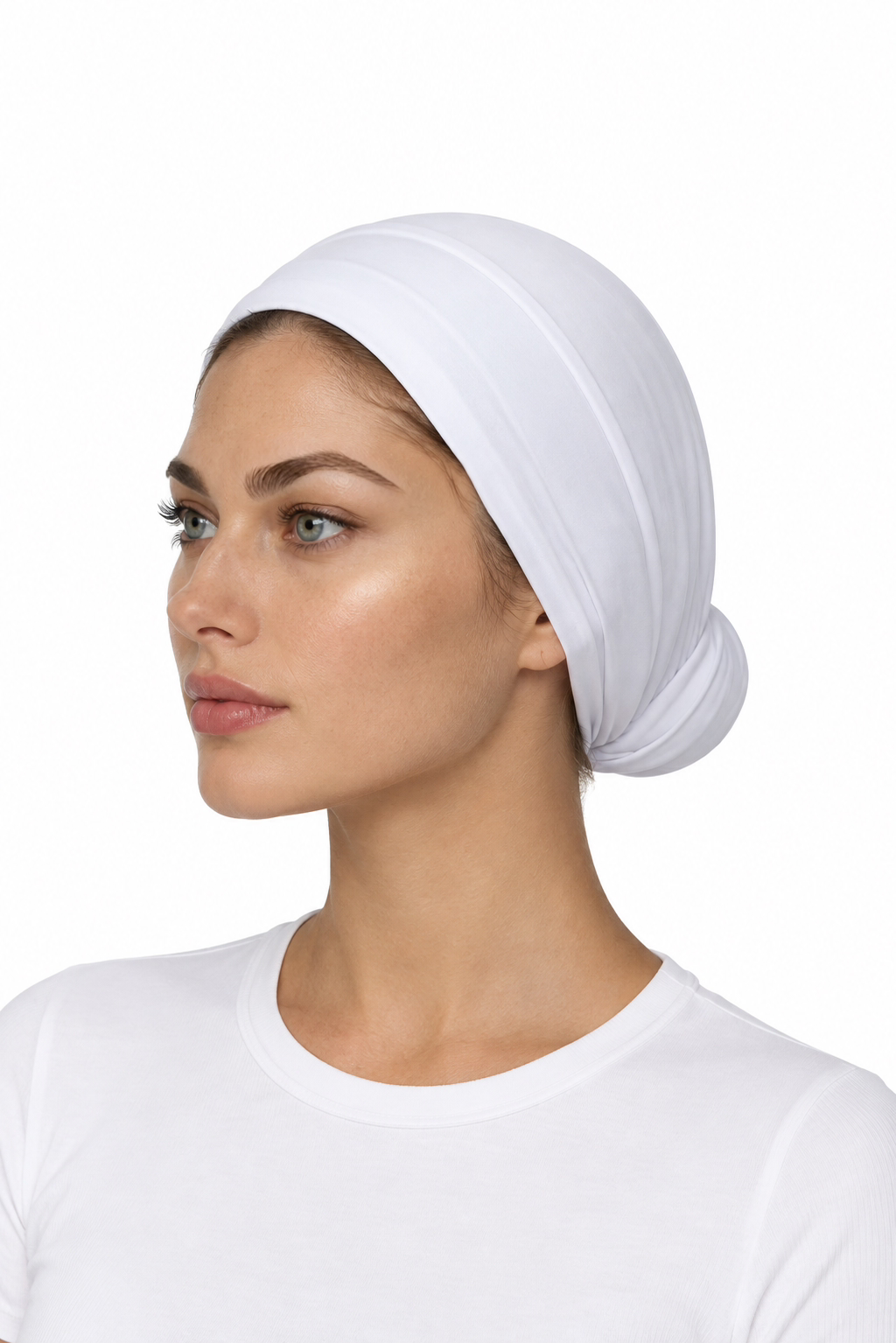 White Premium Twirl Bun Turban